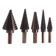 5pcs British HSS Triangle Handle Step Drill Aluminum Box Hole Saw Cutter