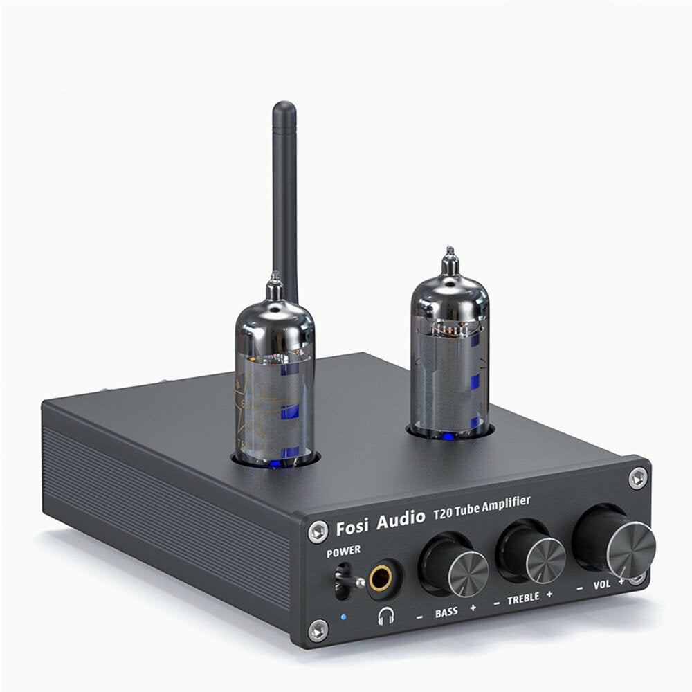 Bluetooth Tube Amplifier Stereo Receiver 2 Channel Class D Digital Mini Hi-Fi Power Amp Preamp Compact Integrated Headphone for Home Passive Speakers