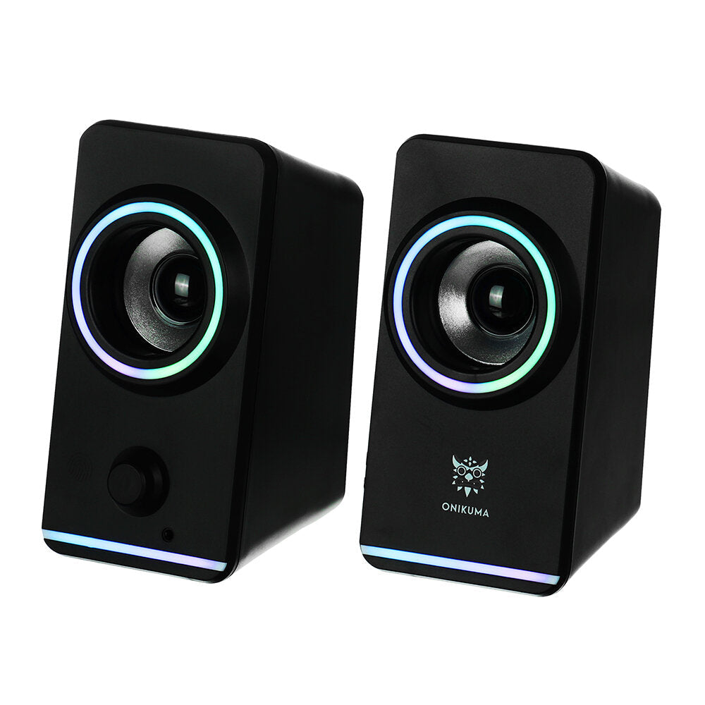 Computer Speaker 5W*2 Multimedia Speaker with Touch RGB Light Control Volume Button Control 3.5mm+USB Plug