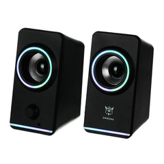 Computer Speaker 5W*2 Multimedia Speaker with Touch RGB Light Control Volume Button Control 3.5mm+USB Plug