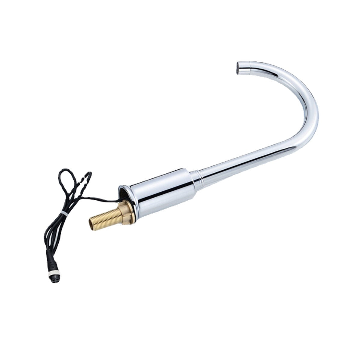 Zinc Alloy Automatic Infrared Sensor Kitchen Basin Sink Faucet Smart Touchless Single Cold Tap Handle Deck Mount w/ Hose Controller Box