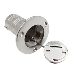 Upgrade 38mm 1-1/2 Inch Stainless Steel Boat Deck Oil Fill Cap Water Hatch Filler Port Gas Fuel Yacht Tank