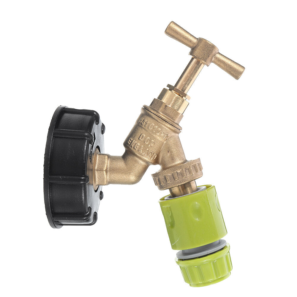 Faucet Tank Drain Coarse Thread Adapter to Brass Garden Tap with 1/2'' Nozzle Hose Tap Connector Replacement Valve Fitting Parts for Home Garden