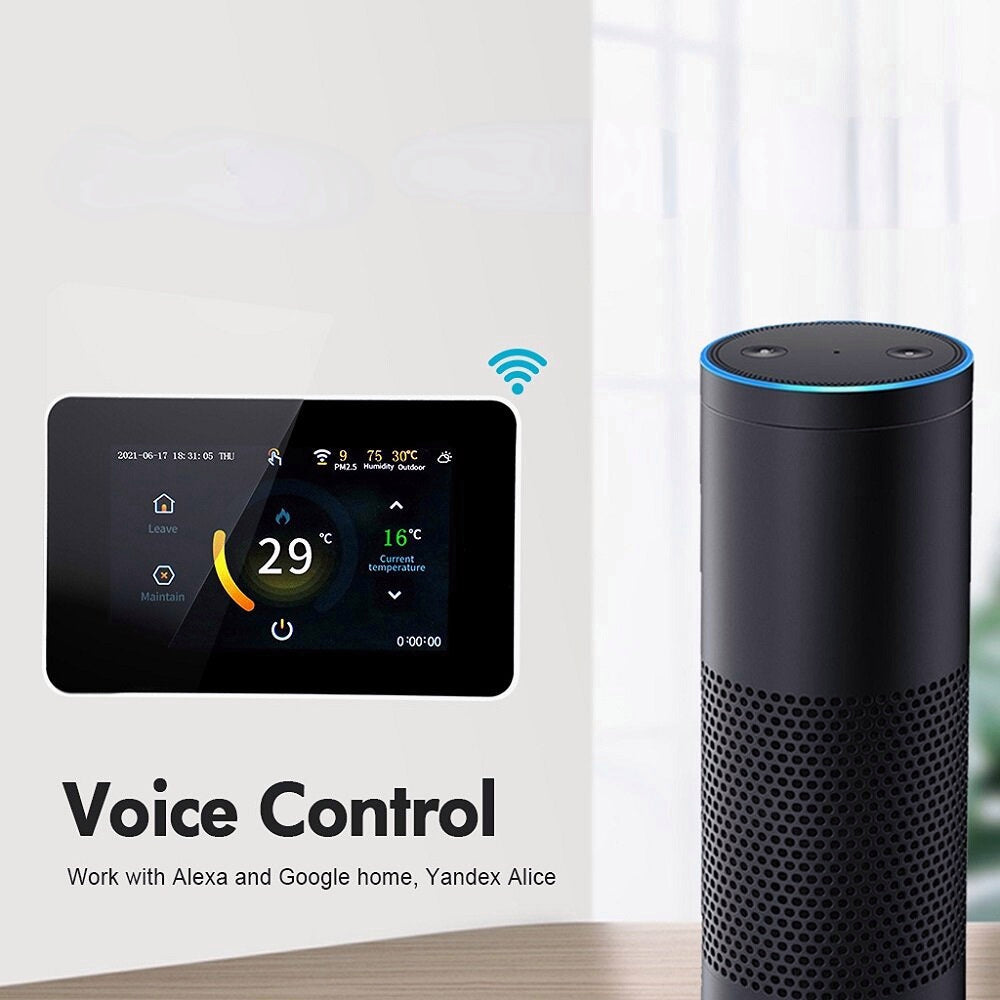 WiFi Smart 4.3" LCD Touch Color Screen Thermostat Heating Temperature Controller Works with Alexa Google Home