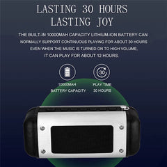 Wireless Bluetooth Speaker 20W Subwoofer Dual Drivers Hi-Fi 5000mAh FM Radio TF Card Waterproof Portable Outdoor Bicycle Speaker with Mic