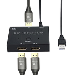 Display-Port 8K DP 1.4 Switch Bi-Direction 8K@30Hz 4K@120Hz Splitter Converter for Multiple Source and displays.