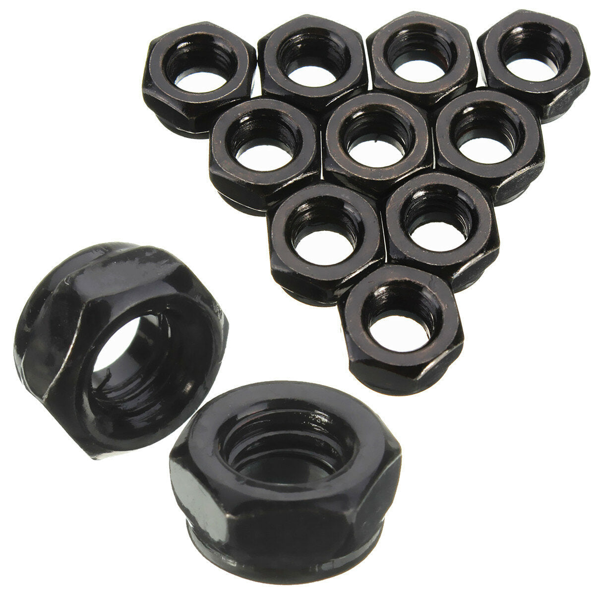 50pcs Carbon Steel Hex Nut Nylon Insert Lock Nut M2/M2.5/M3/M4/M5/M6/M8/M10/M12