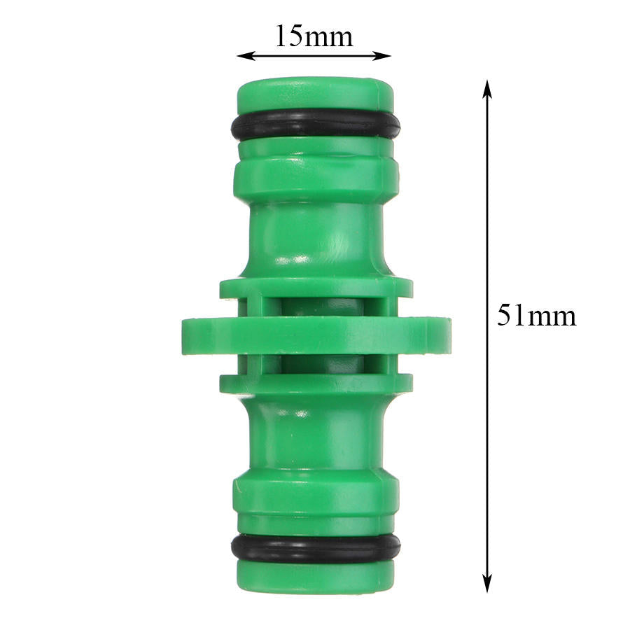 1/2 Inch Plastic Water Pipe Two Way Nipple Joint Hose Connector Fitting Green