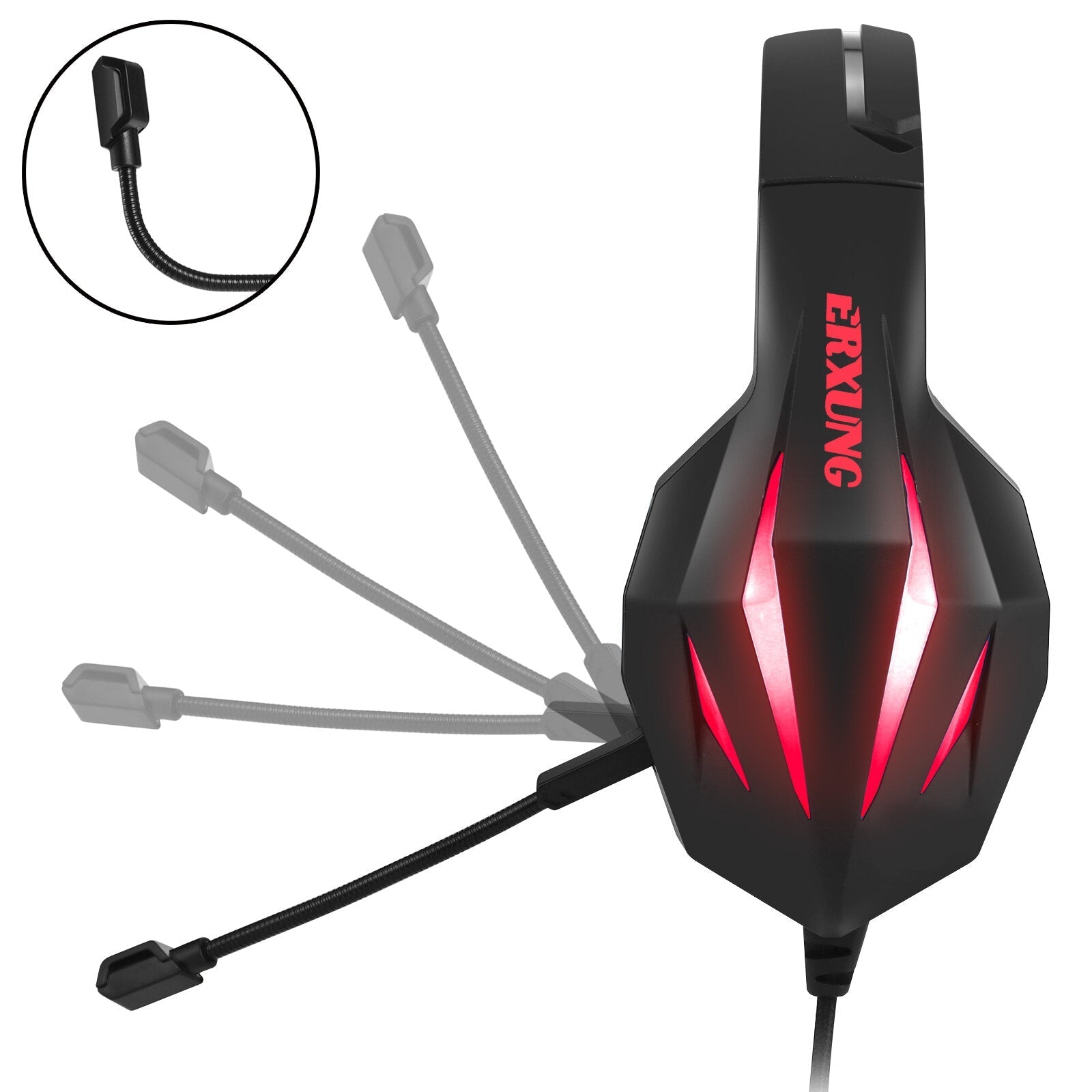 Gaming Headset Wired Stereo Sound LED Light Headsets Noise-cancelling Game Headphones With Mic
