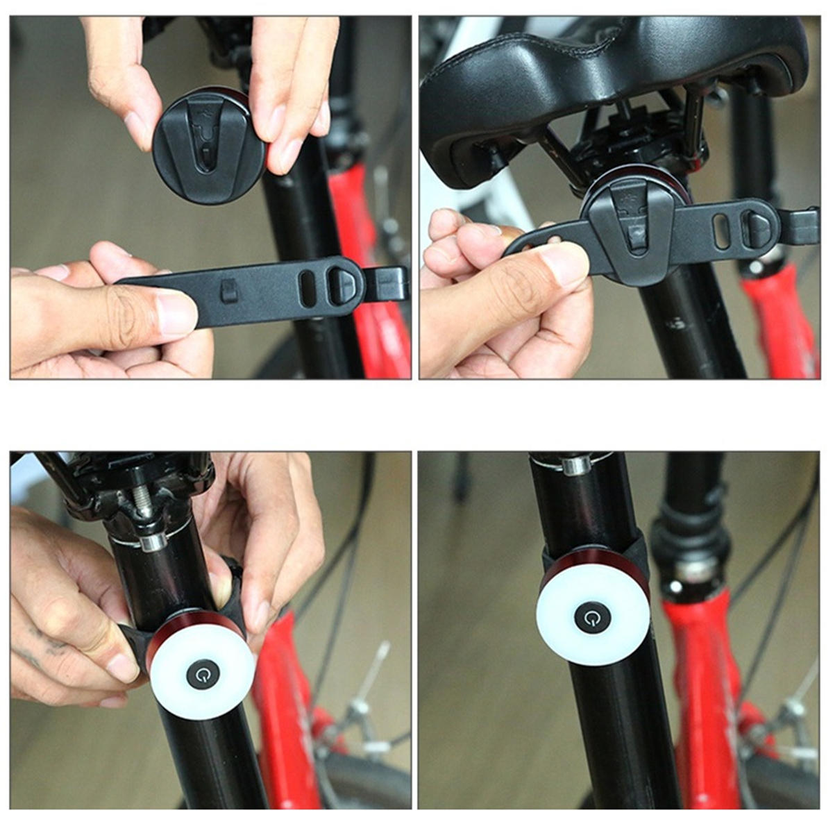 LED Cycling Rear Warning Light 5 Modes USB Rechargeable Waterproof Bike Tail Light