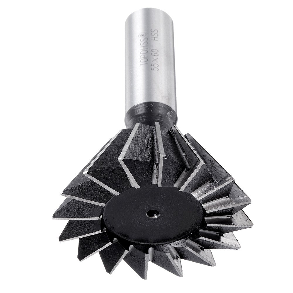60 Degree 40-60mm HSS Straight Shank Dovetail Groove Slot Milling Cutter End Mill CNC Bit