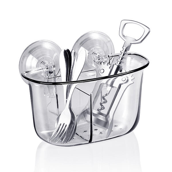 Double Strong Vacuum Suction Cup Storage Box Rack Bathroom Shelf Wall Stand Rack