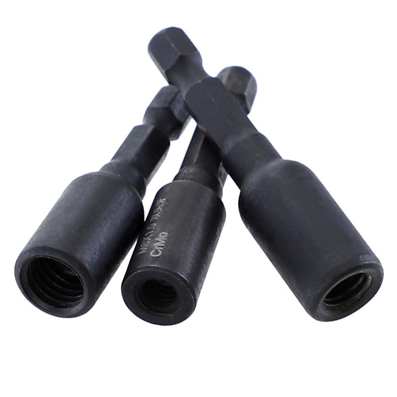 6Pcs Cr-Mo Self-Tapping Socket Adapter Set for 6mm/8mm/10mm Insert Nuts or Hanger Bolt Power Drill Tools 1/4 Inch Hex Shank