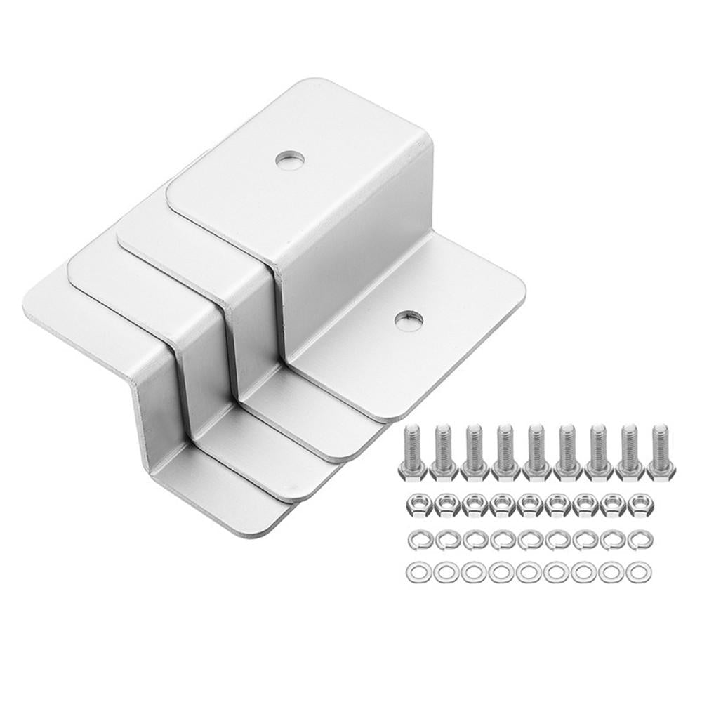 4pcs Solar Panel Mounting Z Brackets Aluminum Alloy Tools Kit for Motorhomes and Yachts