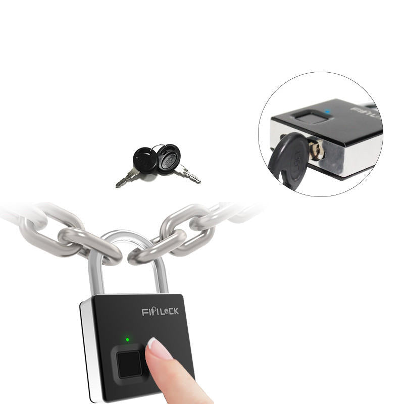 Smart Fingerprint Padlock Outdoor Travel Lock IP65 Waterproof Biometric Intelligent Fingerprint Key Anti-Theft Lock With Key