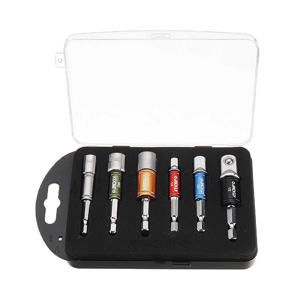 6pcs Hex Shank Screwdriver Bit Adapter and Sleeve Screwdriver Driver Socket Set