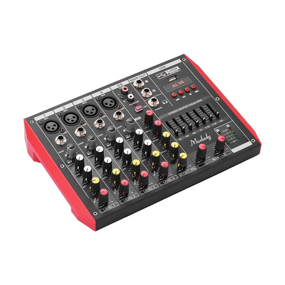 Portable 4-Channel Mixing Console Mixer