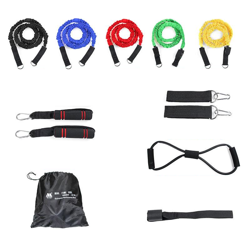 7/9/12/16/20 Pcs Fitness Resistance Bands Set Home Stretch Strength Training Yoga Pilates Exercise Tools