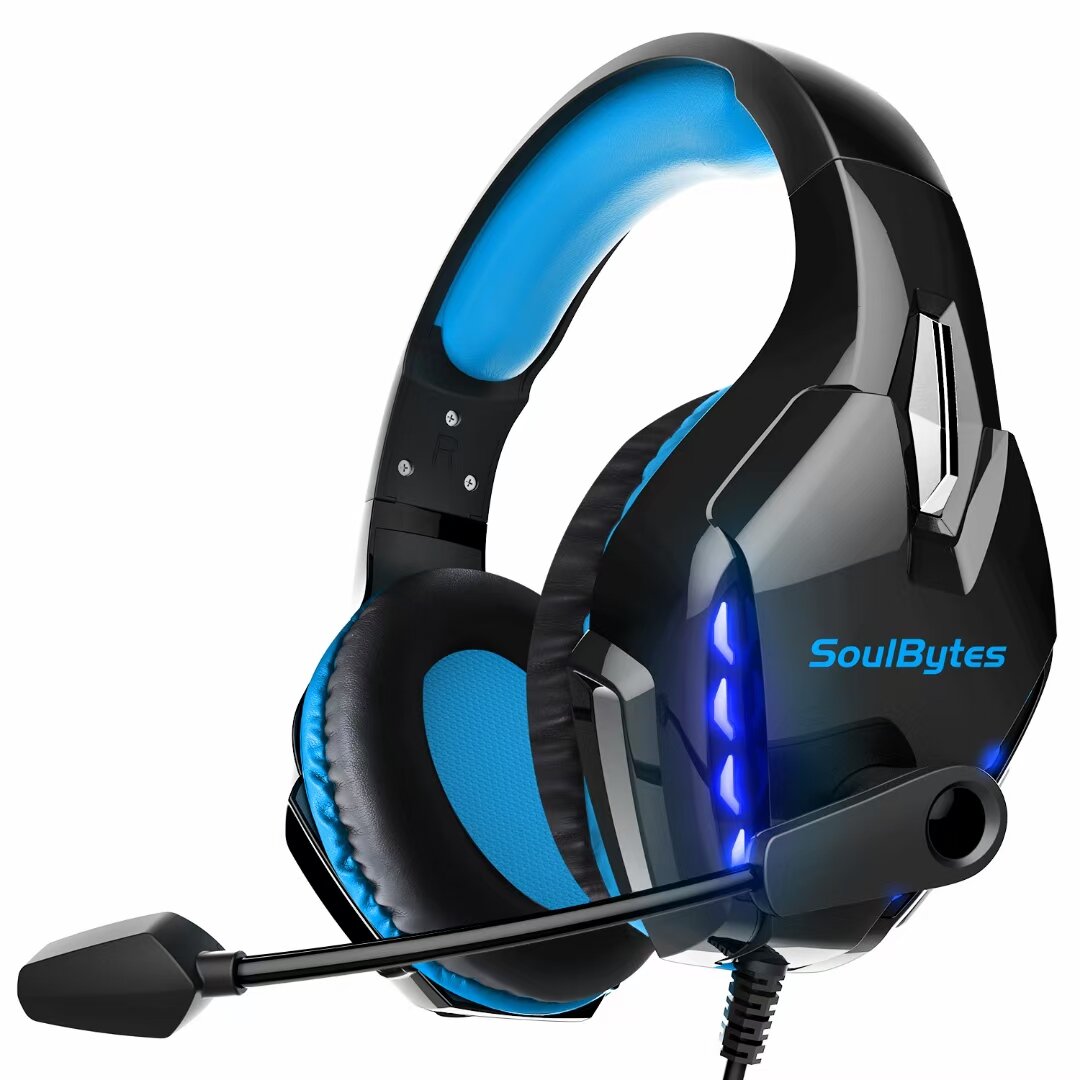 Gaming Headphones RGB Light Noise Cancelling Surround Sound Gaming Wired Headsets with Mic