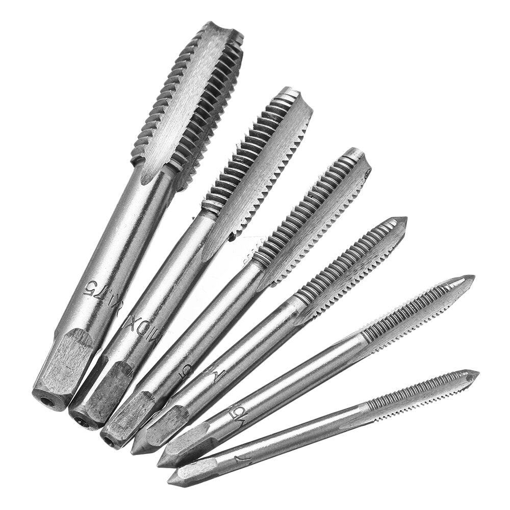 6pcs M4-M12 Thread Tap Hand Tap with Tap Wrench Combination Thread Tap Drill Bit Adjustable Tapping Tool