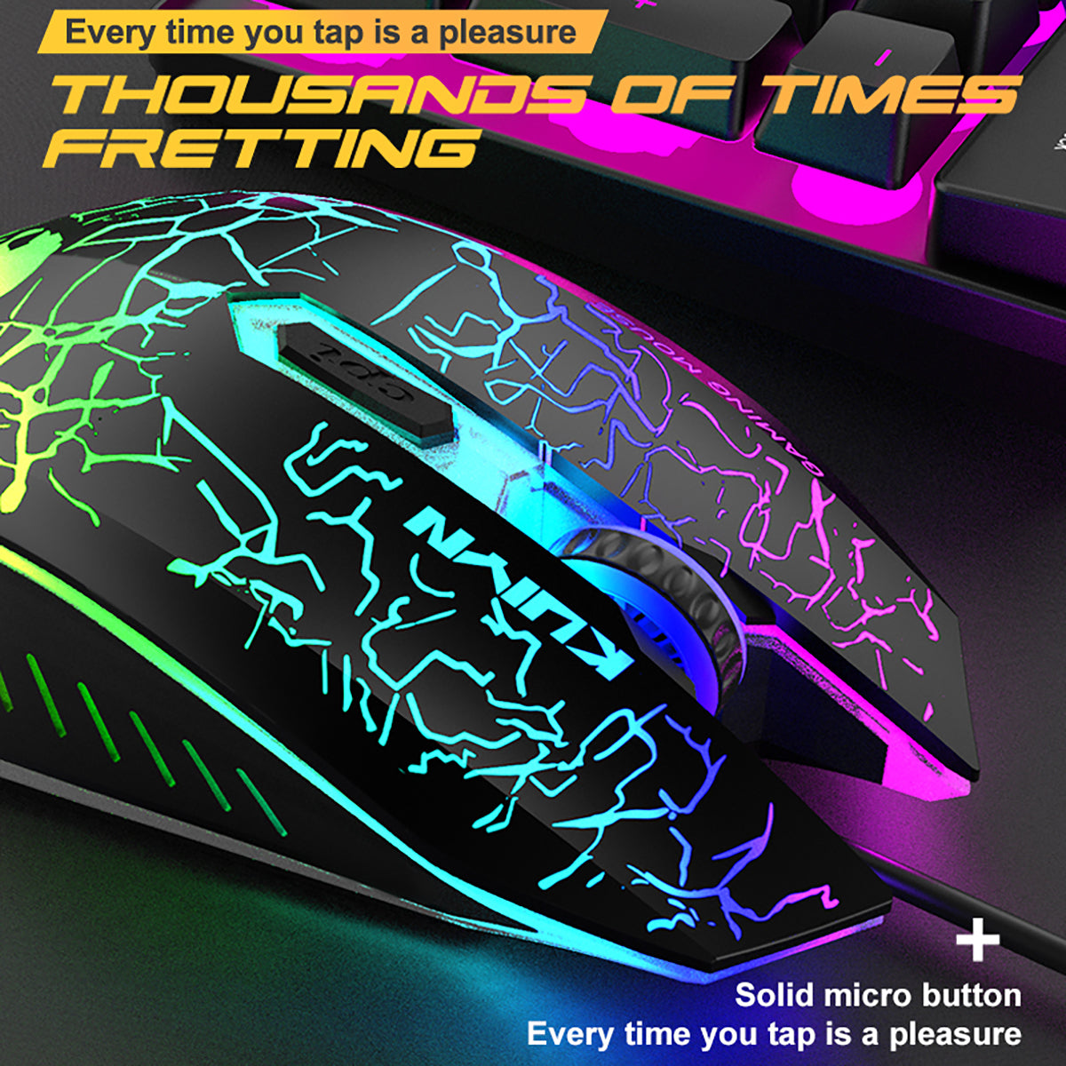 104 Keys Gaming Keyboard USB Wired RGB Luminous Backlight Mechanical Feel Keyboard for Computer PC Laptop