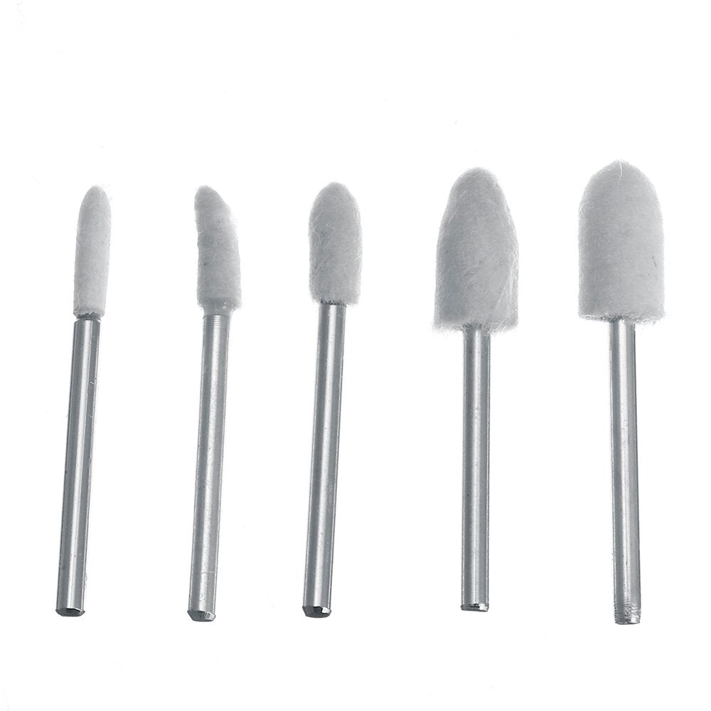 50Pcs 1/8 Inch Shank Polishing Wheel Abrasive Tool Kits Wool Wheel Cashmere Grinding Head Polishing Cloth Wheel