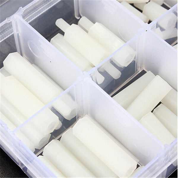 M3NH9 M3 Nylon Screw White Hex Screw Nut Nylon PCB Standoff Assortment Kit 300pcs