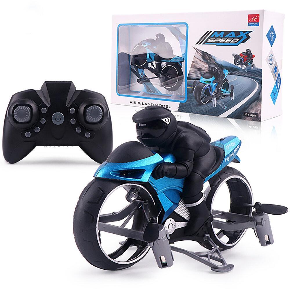 2.4G 2 In 1 Land RC Car Vehicle Motorcycle Flying Drone RTR Model Toy