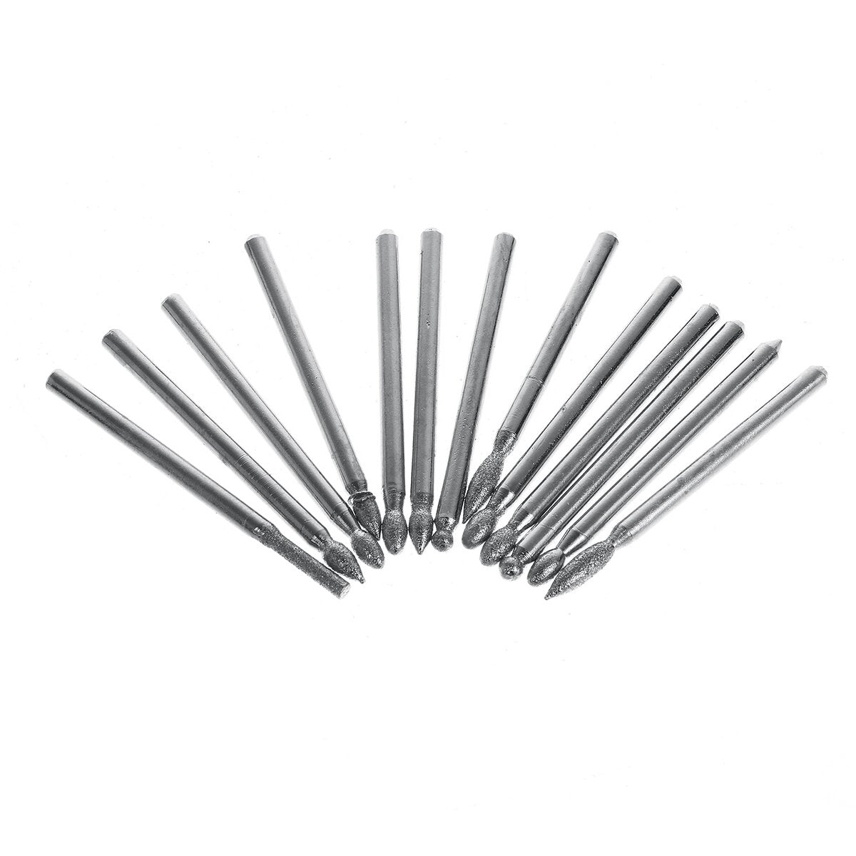 30pcs 3mm Shank Diamond Grinding Burr Needle Point Engraving Carving Polishing Glass Jade Stone Drill Bit Rotary Tool Set