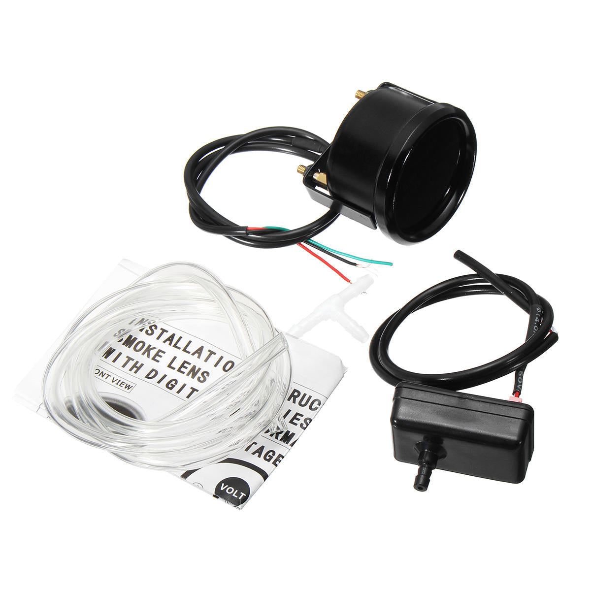 2" 52mm -1~2 BAR Turbocharger Boost Gauge Digital LED Display Black Face Car Meter with Sensor