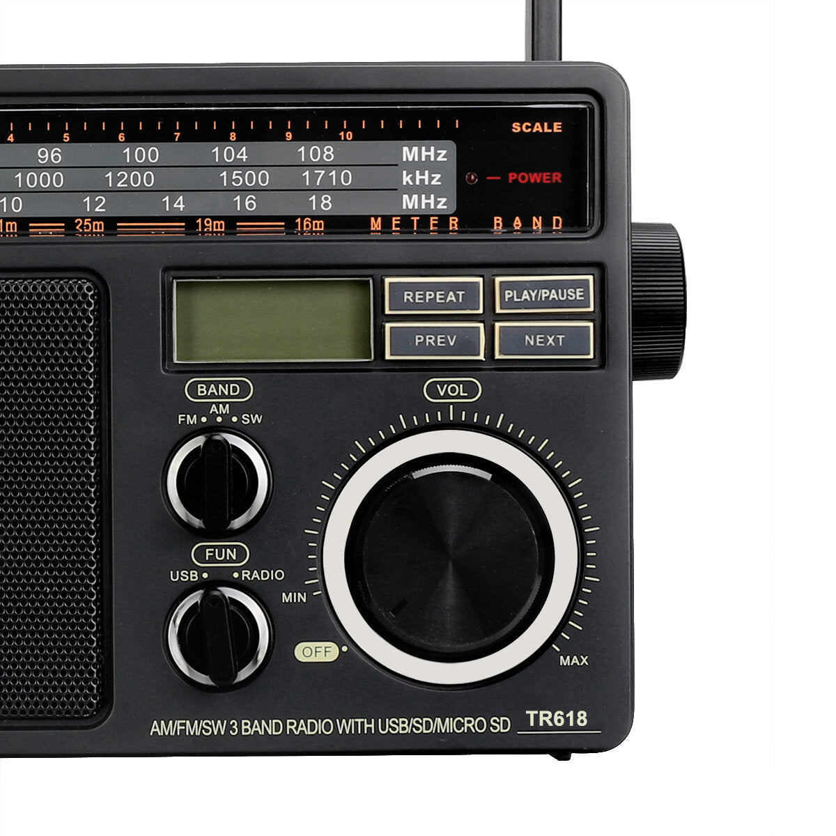 FM AM SW 3 Band Radio USB TF Card Speaker MP3 Player