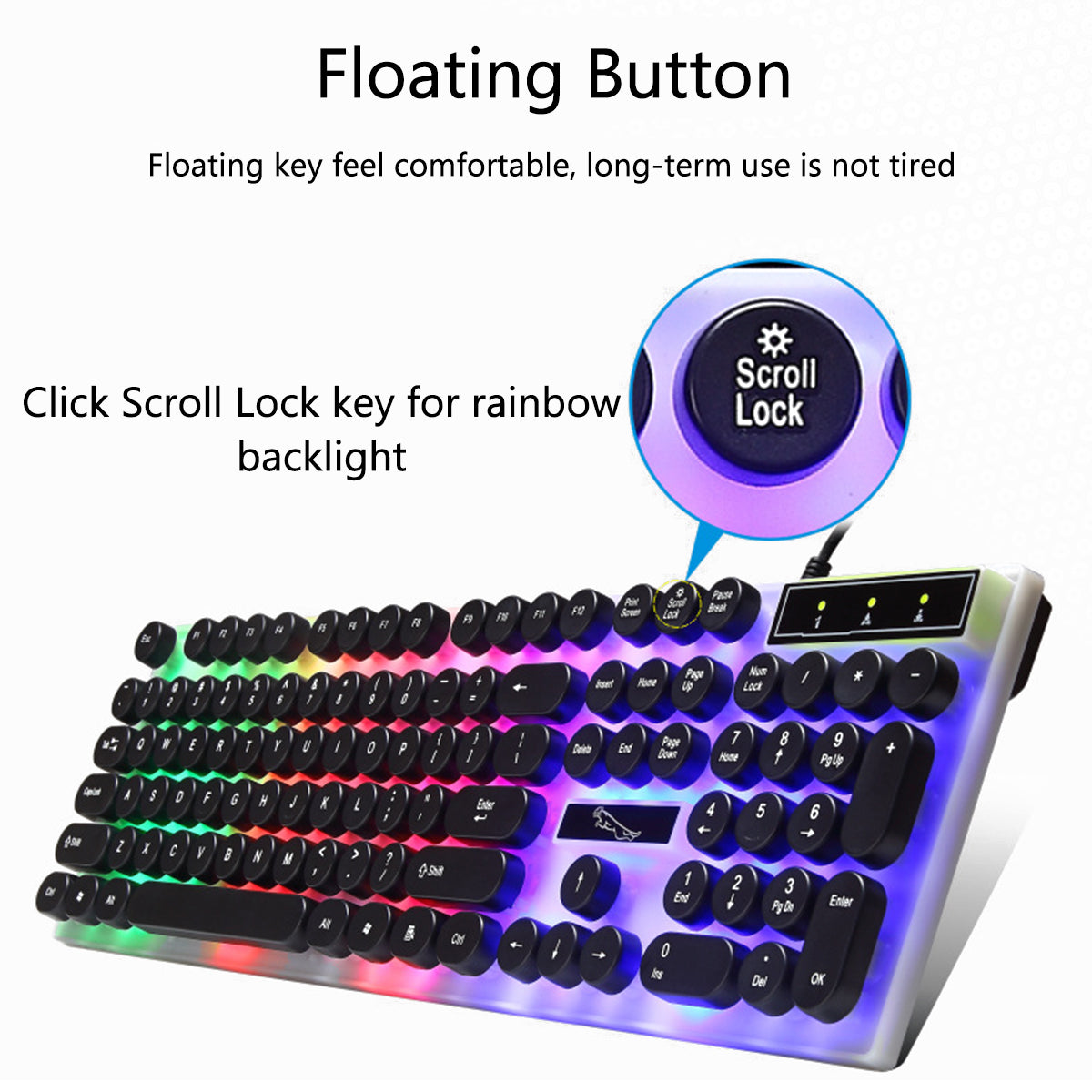 104 Keys Colorful Backlight USB Wired Gaming Keyboard and Gaming Mouse Combo for PC Laptop