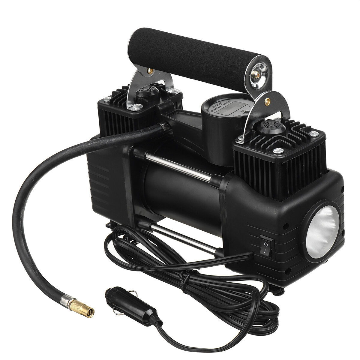 12V 150PSI Dual Cylinder Car Tire Inflator Portable Auto Air Compressor Pump Smart Preset Inflation with LED Light