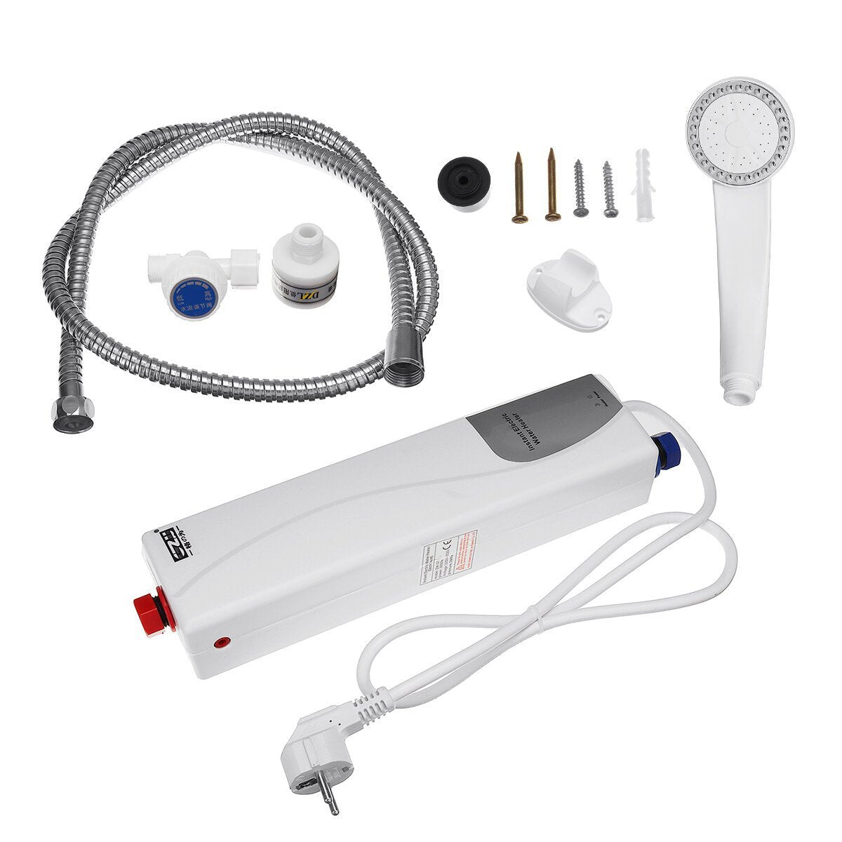 3000W Portable Tankless Electric Shower Instant Kitchen Bathroom Water Heater