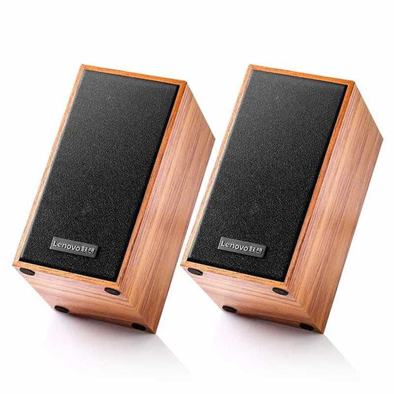 Wooden Soundbar 3.5mm USB Wired Speaker Hi-Fi Stereo Subwoofer Boombox Dual Speaker for Computer Laptop