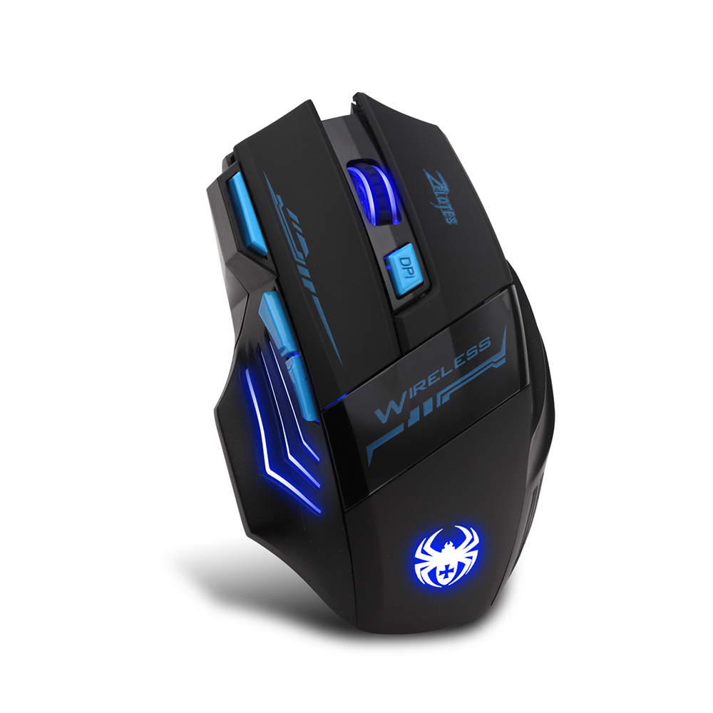 2.4GHz Wireless Mouse 600-2400DPI Cool Breathing Light Optical Gaming Mouse with USB Receiver