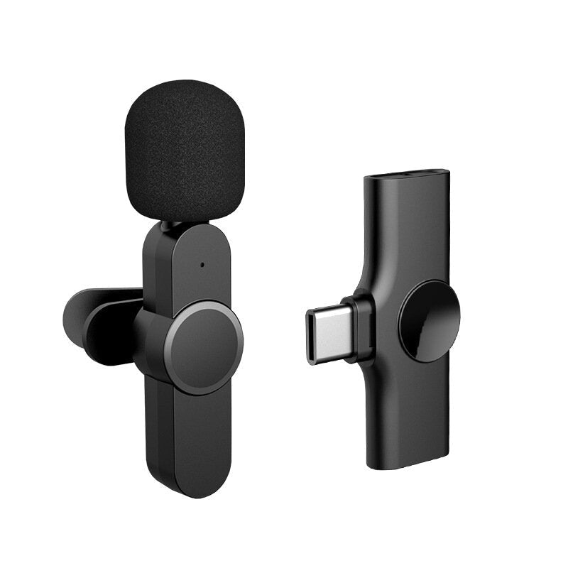 Mini Type-C Lightnings Plug Play Lapel Microphone Wireless Lavalier Mic for Live Stream Vloggers Interview Auto-syncs Clip-on