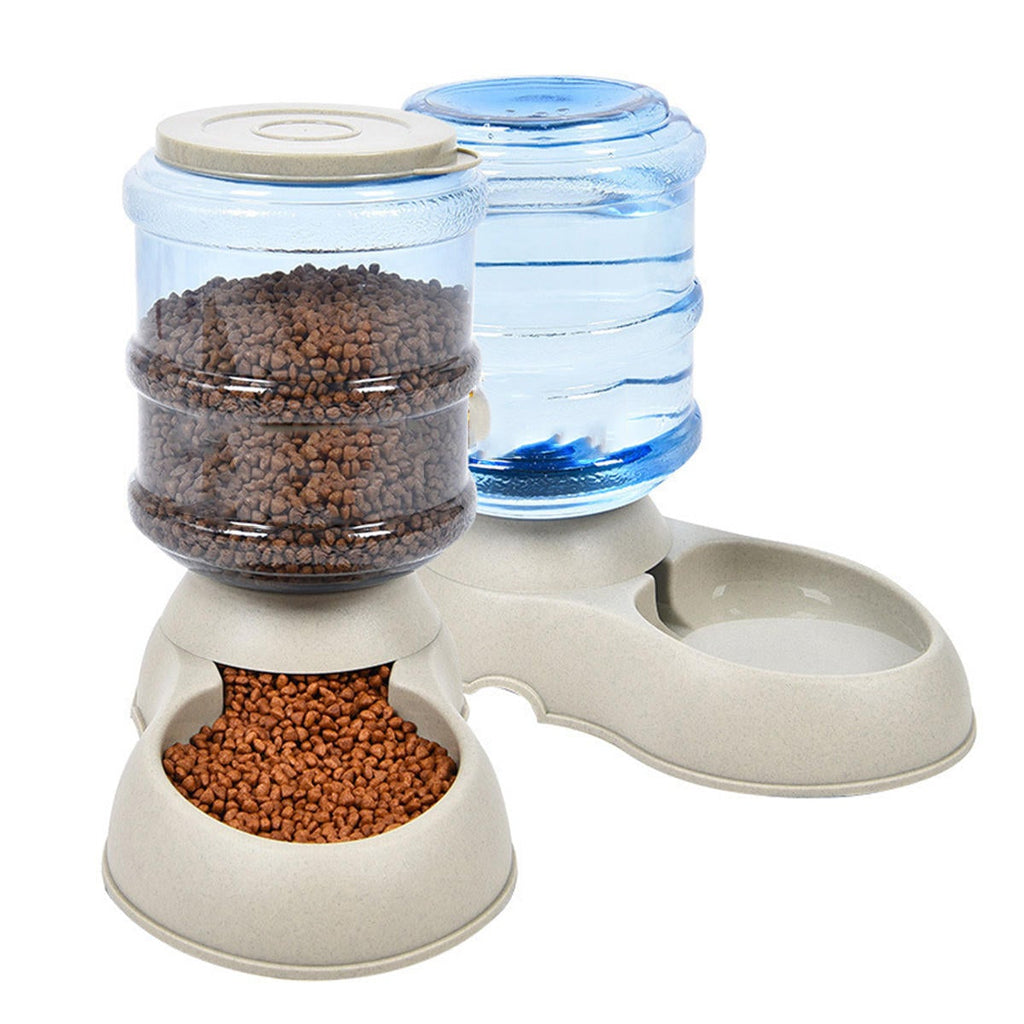 3.75L Portable Autoxic Pet Dog Food Water Bottle Dispenser Dish Bowl Feeder