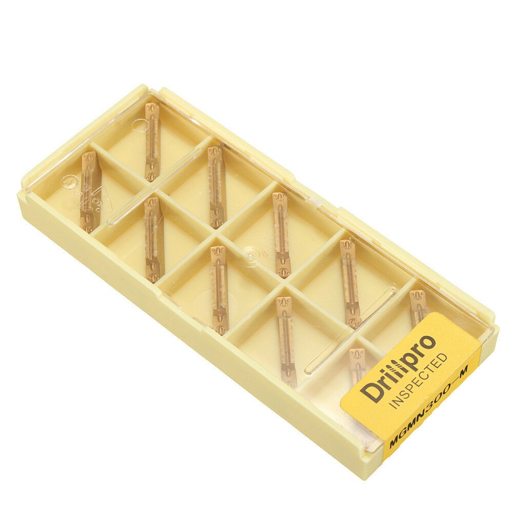 10pcs MGMN300-M Carbide Inserts 3mm Width for MGEHR/MGIVR Grooving Cut Off Tool Turning