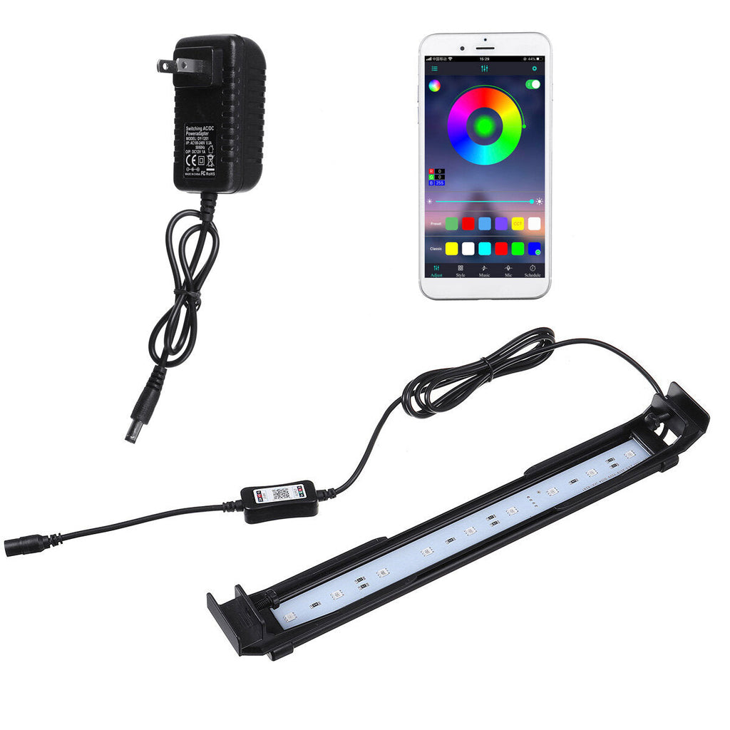 Dimmable 32CM 10W Bluetooth APP Controlled RGB LED Aquarium Lighting Adjustable Top Light Suitable for Aquarium/Fish Tank