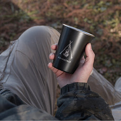 4pcs Outdoor Camping Cup Portable Food Grade Stainless Steel Barbecue Juice Coffee Cup Set