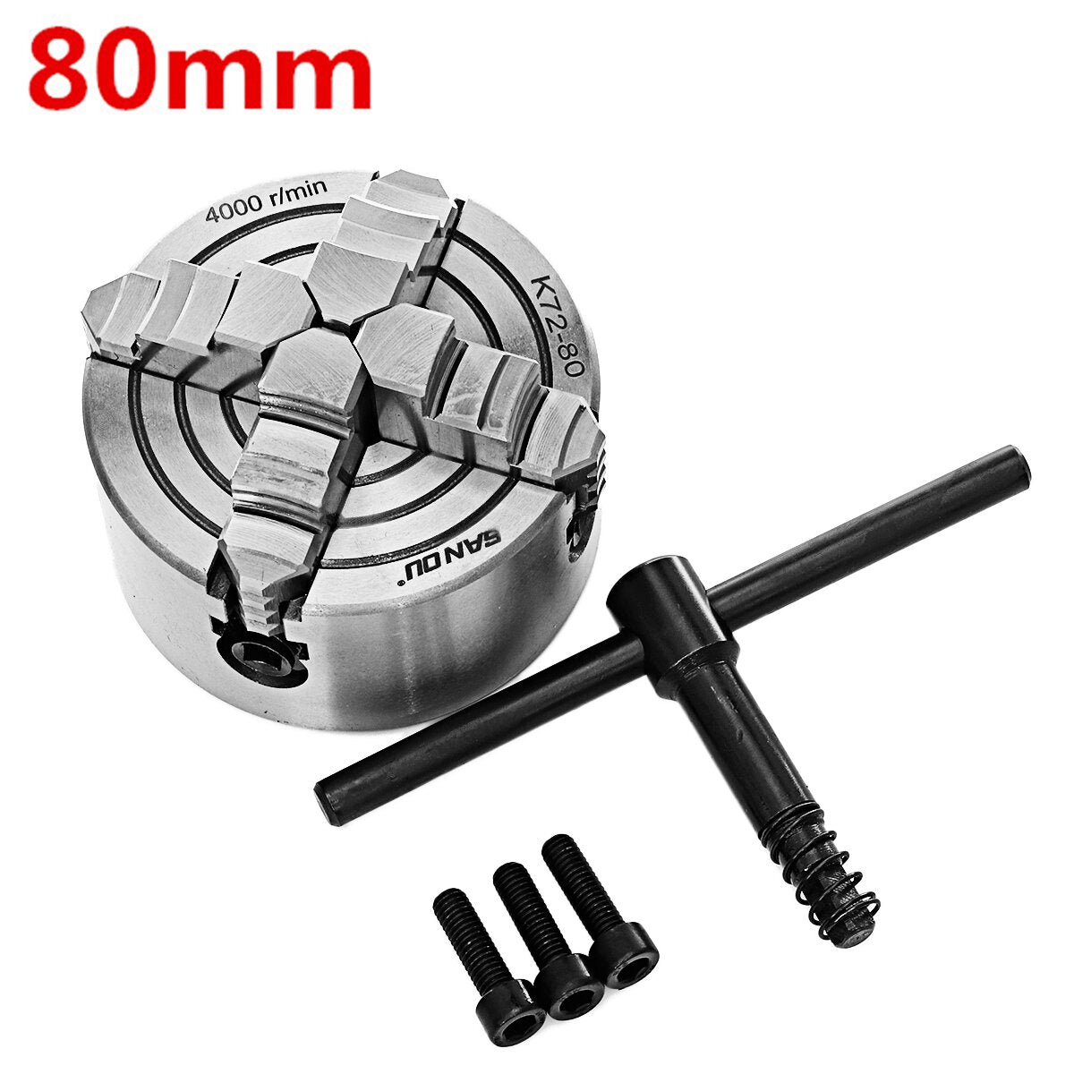 Lathe Chuck 80/100/125mm 4 Jaw Independent Hardened Reversible Tool