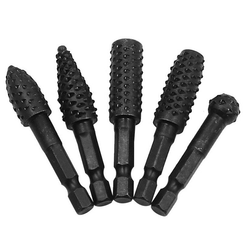 10pcs 1/4 Inch Shank wood working Twist Drill Bits Wood Carving File Drill Bits wood working Rasp Chisel