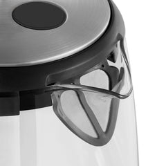 1.7L 1800W Electric Water Kettle Stainless Steel Glass Temperature Color Light Display Kitchen