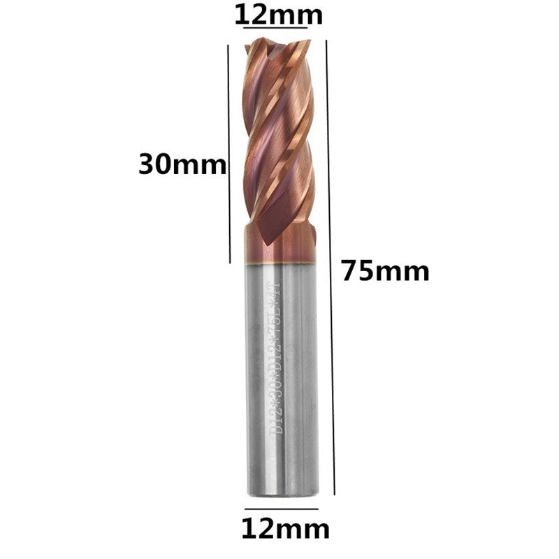 12mm HRC55 AlTiN Coating 4 Flutes End Mill Cutter Tungsten Carbide End Mill Cutter CNC Tool