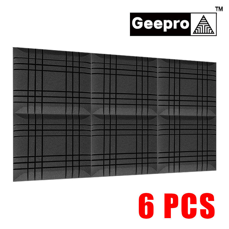 6Pcs 3D Big Cube Black 5cm Thick Soundproof Foam Studio Foams Acoustic Wall Panel Tile