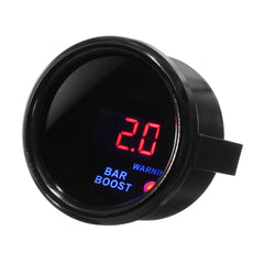 2" 52mm -1~2 BAR Turbocharger Boost Gauge Digital LED Display Black Face Car Meter with Sensor
