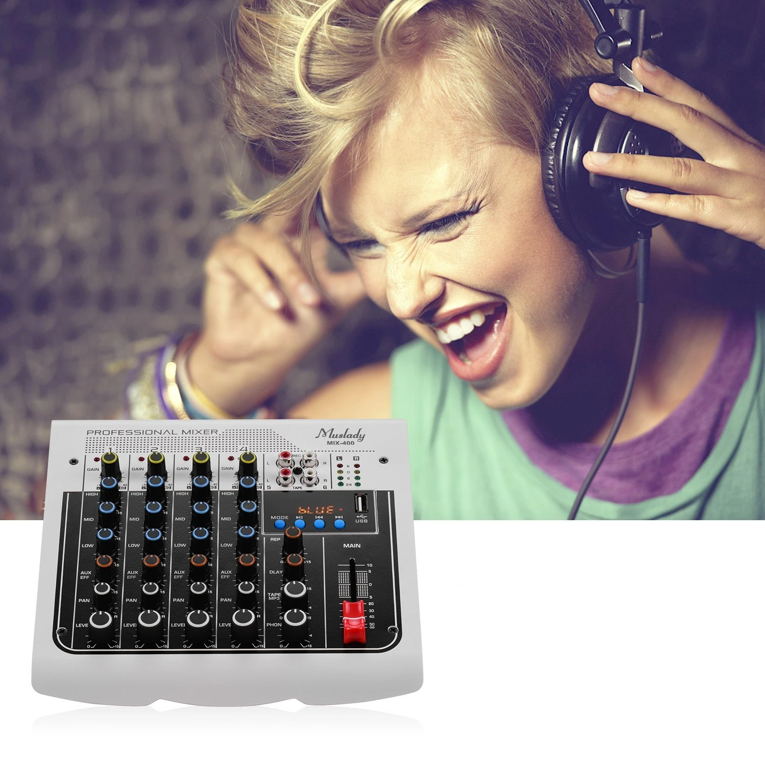 6-Channel Audio Mixer Mixing Console