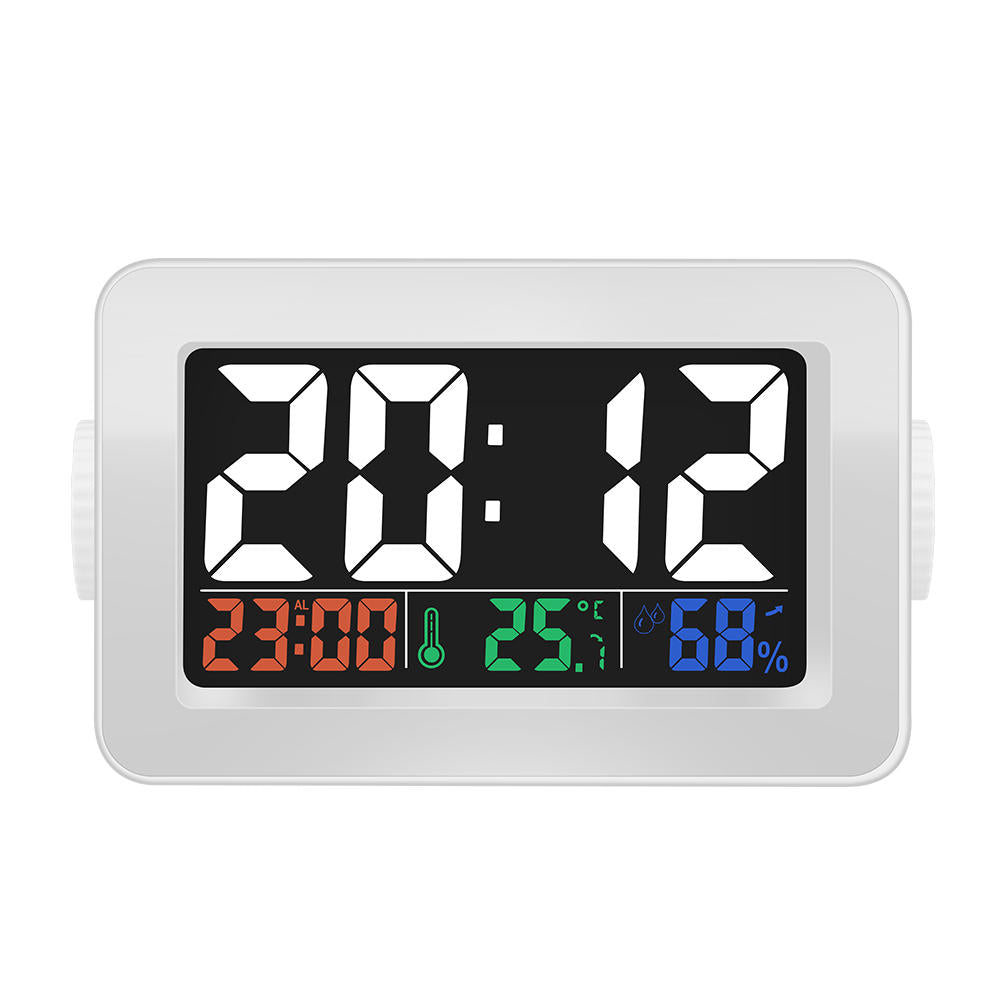 Brother Double Knob Simplified Alarm Clock Touch Adjust Backlight with Temperature Hu