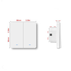 WiFi 2Gang Push Button Wall Light Switch EU AC 100V-240V Smart Switch Compatible with Control Alexa Google Home